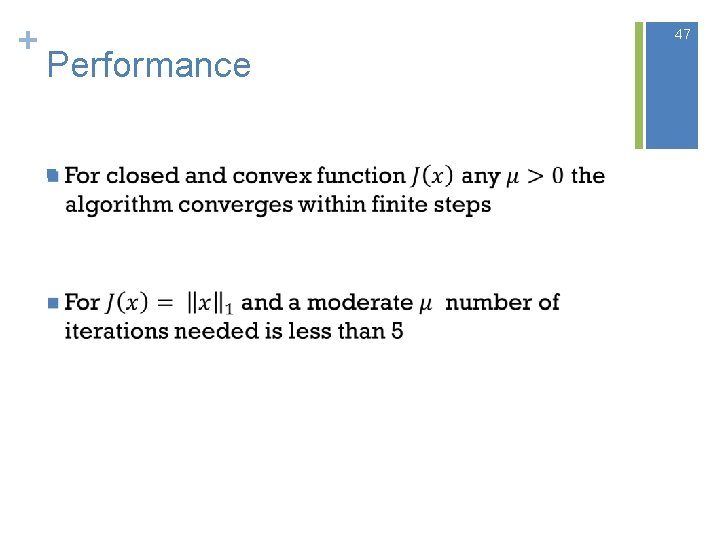 + 47 Performance n + 47 Performance n