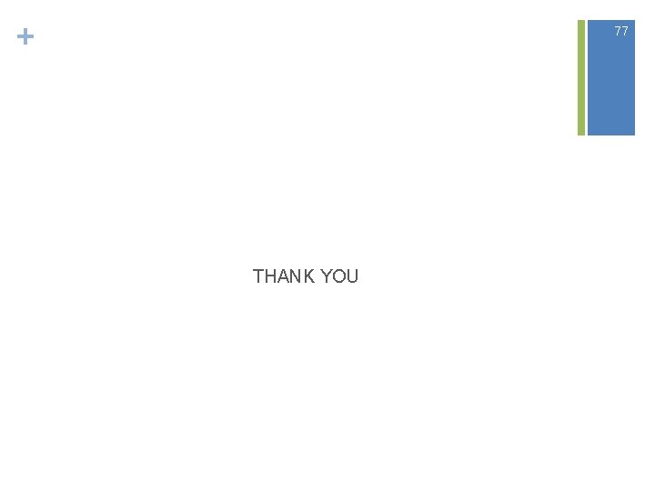+ 77 THANK YOU + 77 THANK YOU