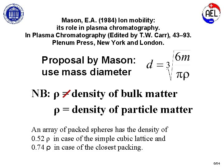 Mason, E. A. (1984) Ion mobility: its role in plasma chromatography. In Plasma Chromatography