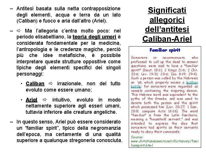 – Antitesi basata sulla netta contrapposizione degli elementi, acqua e terra da un lato