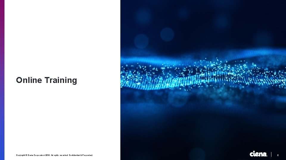 Online Training Copyright © Ciena Corporation 2019. All rights reserved. Confidential & Proprietary. 5