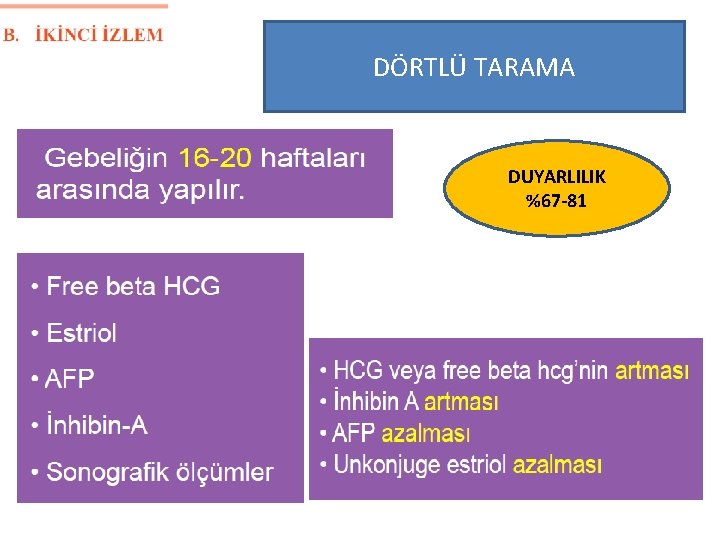 DÖRTLÜ TARAMA DUYARLILIK %67 -81 