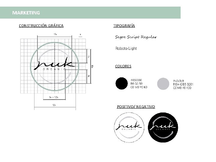 MARKETING CONSTRUCCIÓN GRÁFICA TIPOGRAFÍA COLORES POSITIVO/ NEGATIVO 