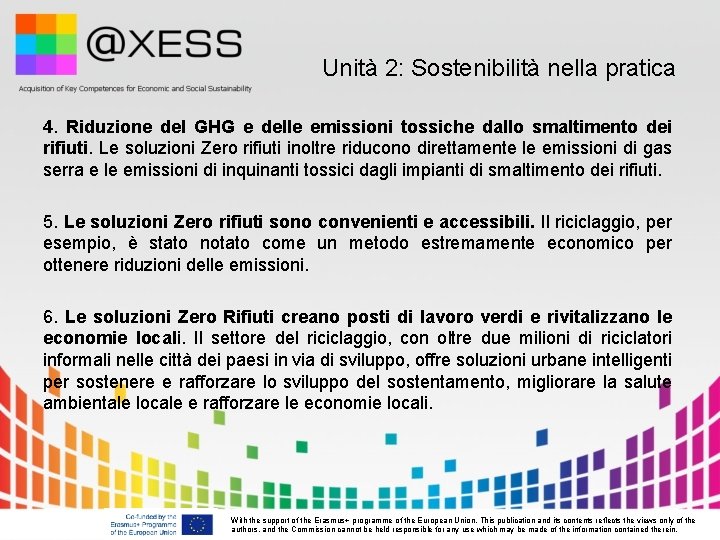  Unità 2: Sostenibilità nella pratica 4. Riduzione del GHG e delle emissioni tossiche