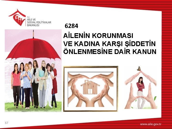 6284 AİLENİN KORUNMASI VE KADINA KARŞI ŞİDDETİN ÖNLENMESİNE DAİR KANUN 67 