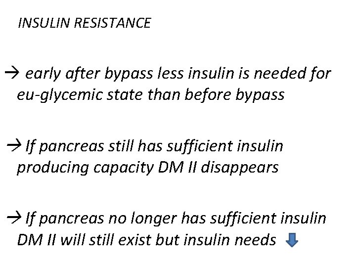 INSULIN RESISTANCE early after bypass less insulin is needed for eu-glycemic state than before