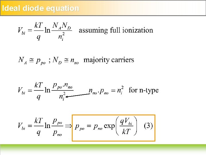 Ideal diode equation 