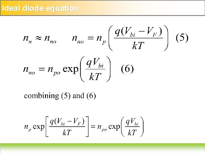 Ideal diode equation 