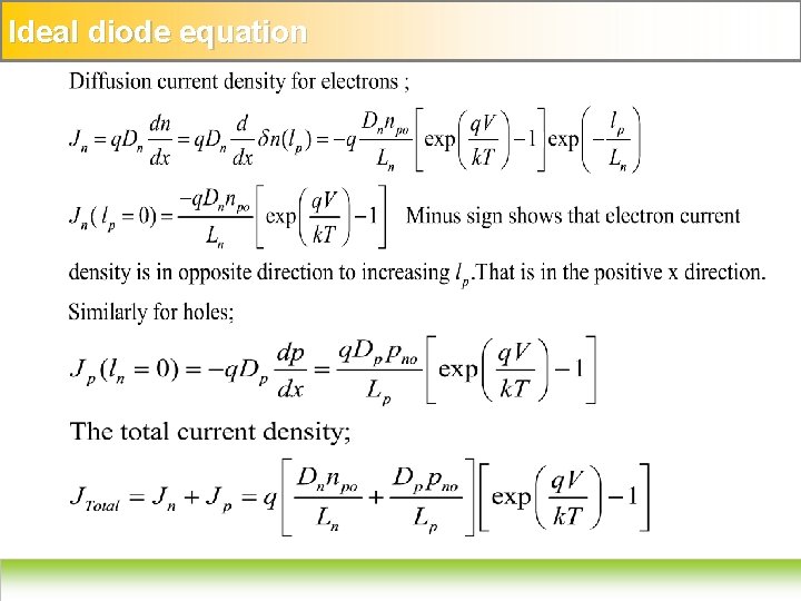 Ideal diode equation 