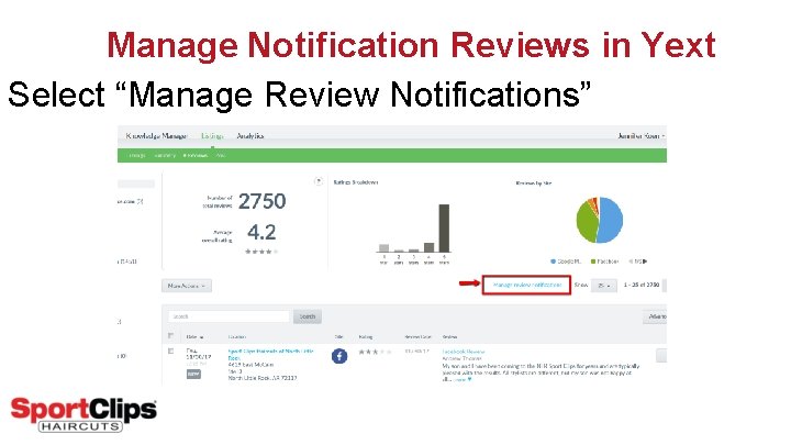 Manage Notification Reviews in Yext Select “Manage Review Notifications” 