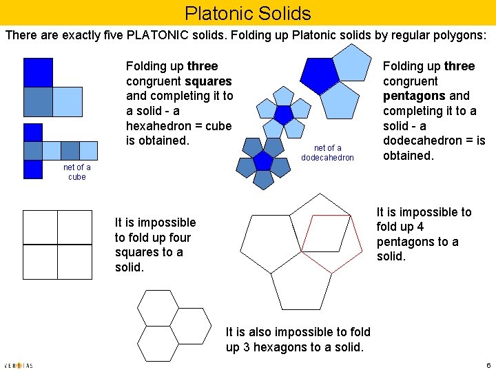 Platonic Solids There are exactly five PLATONIC solids. Folding up Platonic solids by regular
