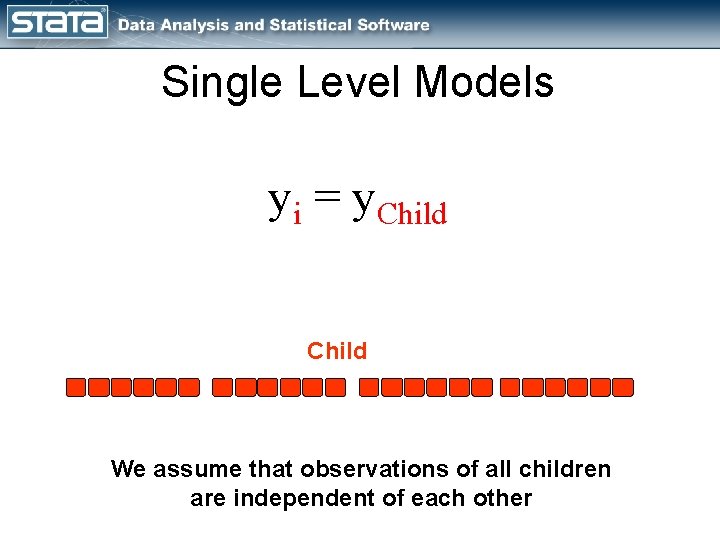 Single Level Models yi = y. Child We assume that observations of all children