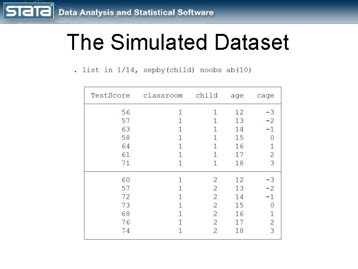 The Simulated Dataset 