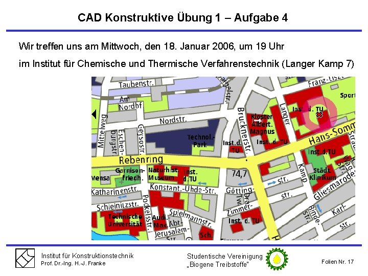 CAD Konstruktive Übung 1 – Aufgabe 4 Wir treffen uns am Mittwoch, den 18.