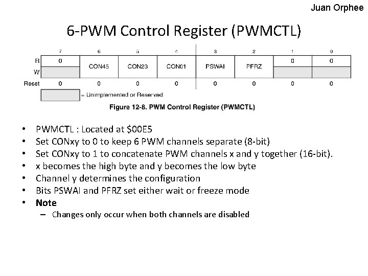Juan Orphee 6 -PWM Control Register (PWMCTL) • • PWMCTL : Located at $00