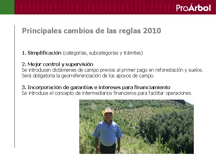 Principales cambios de las reglas 2010 1. Simplificación (categorías, subcategorías y trámites) 2. Mejor