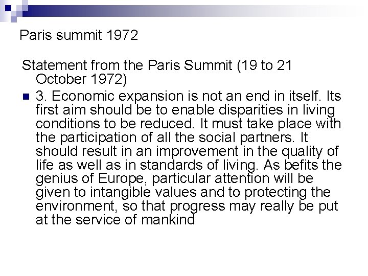 Paris summit 1972 Statement from the Paris Summit (19 to 21 October 1972) n