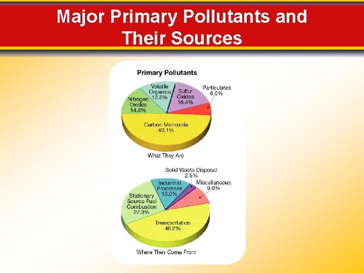 Major Primary Pollutants and Their Sources 