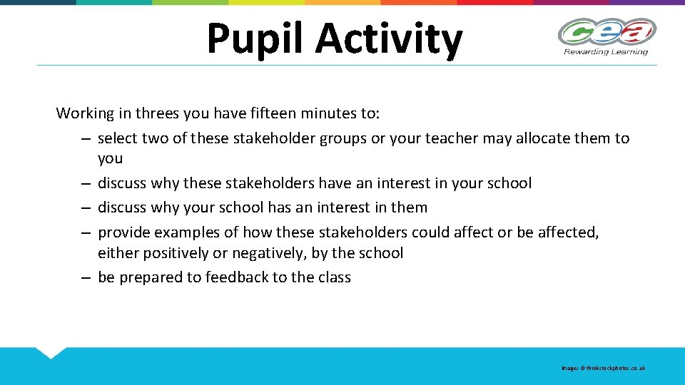 Pupil Activity Working in threes you have fifteen minutes to: – select two of