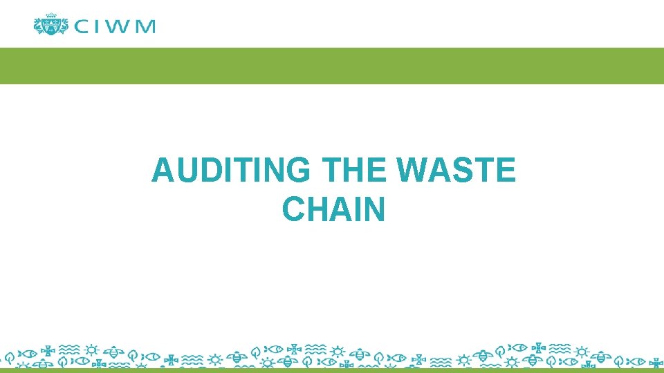 AUDITING THE WASTE CHAIN 