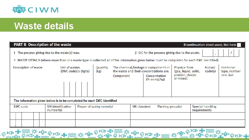 Waste details 