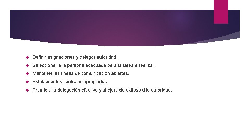  Definir asignaciones y delegar autoridad. Seleccionar a la persona adecuada para la tarea