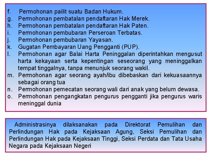 f. g. h. i. j. k. l. Permohonan pailit suatu Badan Hukum. Permohonan pembatalan