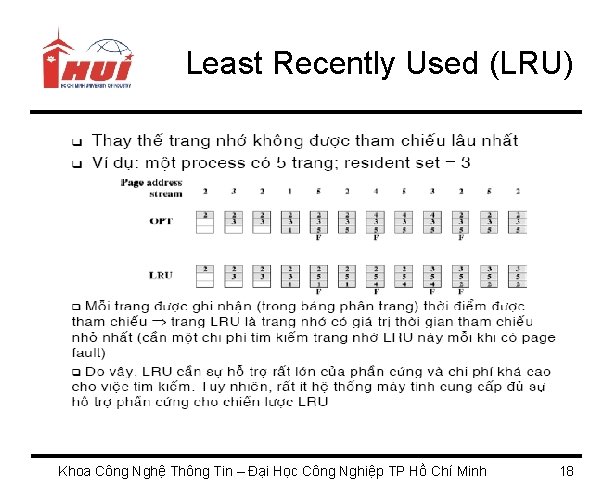 Least Recently Used (LRU) Khoa Công Nghệ Thông Tin – Đại Học Công Nghiệp