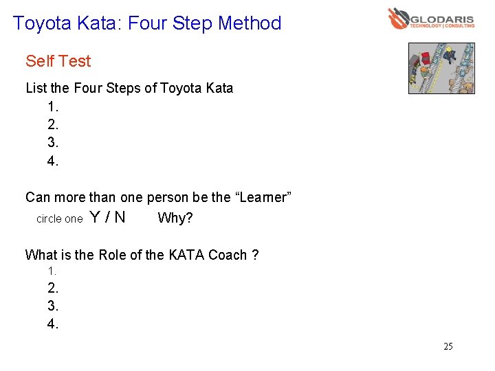 Toyota Kata: Four Step Method Self Test List the Four Steps of Toyota Kata