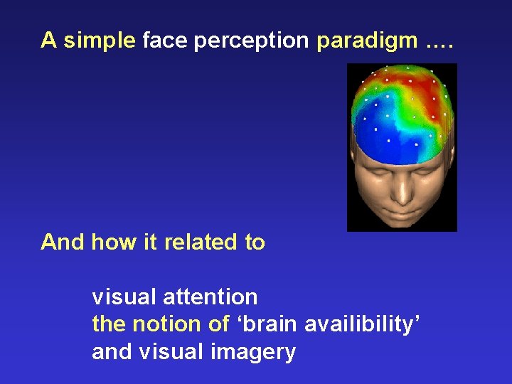 A simple face perception paradigm …. And how it related to visual attention the
