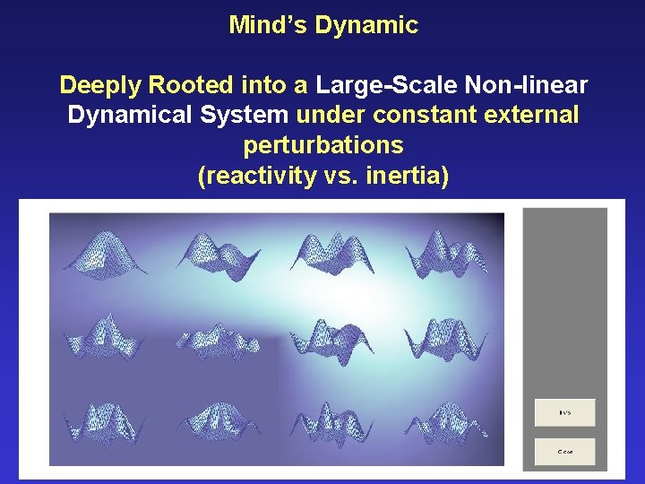 Mind’s Dynamic Deeply Rooted into a Large-Scale Non-linear Dynamical System under constant external perturbations