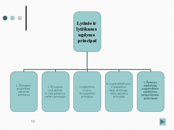 Lytinio ir lytiškumo ugdymo principai 1. Žmogaus prigimties vienovės principas 18 2. Žmogaus unikalumo