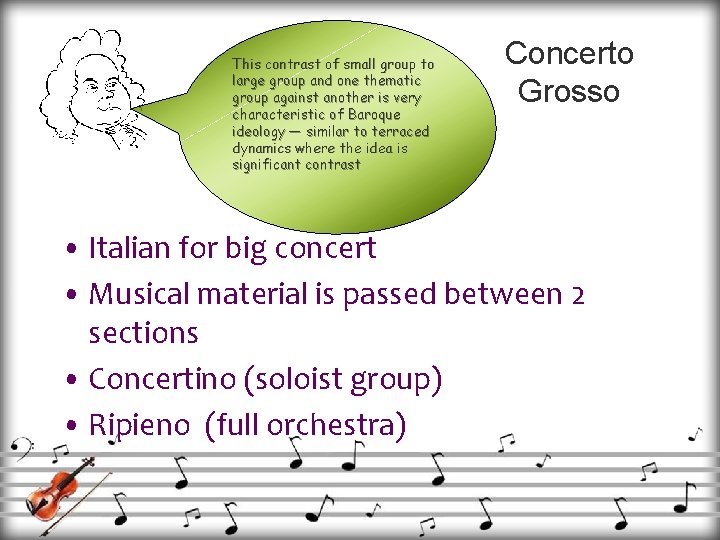 This contrast of small group to large group and one thematic group against another