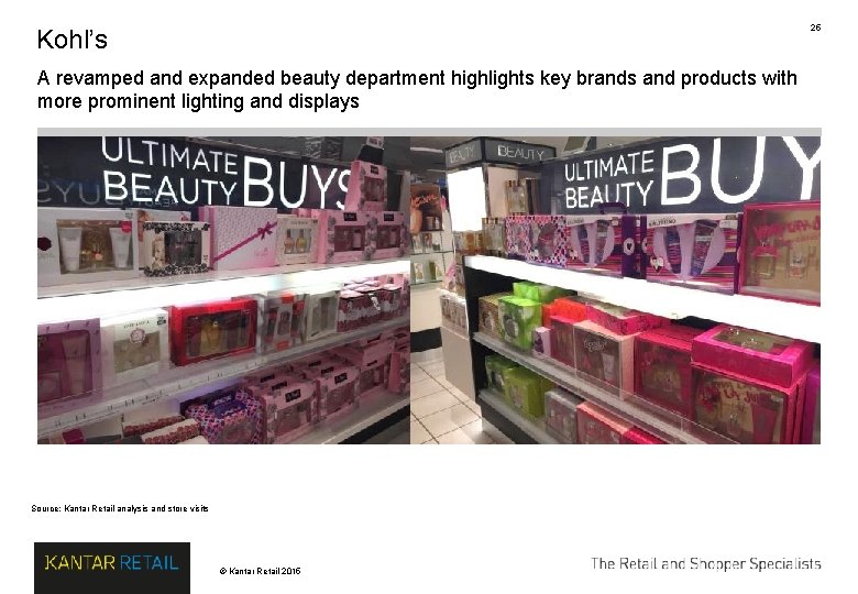 25 Kohl’s A revamped and expanded beauty department highlights key brands and products with