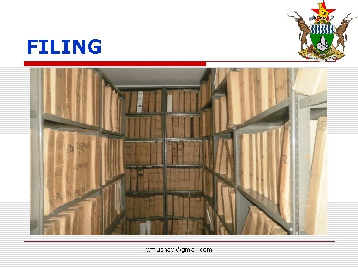 FILING wmushayi@gmail. com 