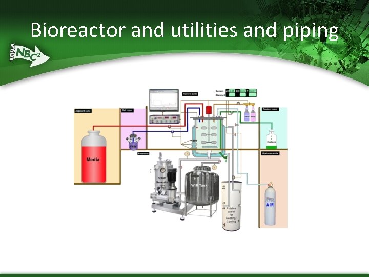 Bioreactor and utilities and piping 