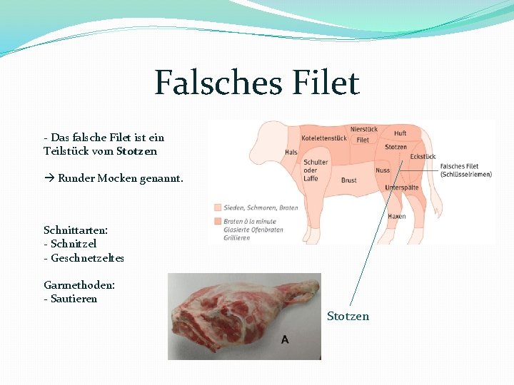 Falsches Filet - Das falsche Filet ist ein Teilstück vom Stotzen Runder Mocken genannt.