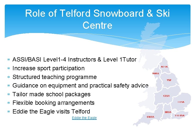 Role of Telford Snowboard & Ski Centre ASSI/BASI Level 1 -4 Instructors & Level