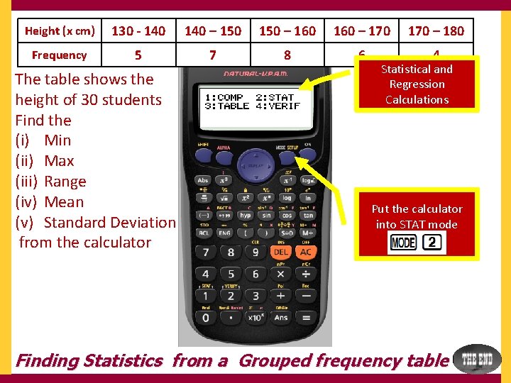 Height (x cm) 130 - 140 – 150 – 160 – 170 – 180