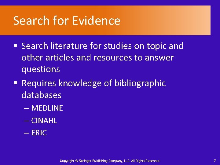 Search for Evidence § Search literature for studies on topic and other articles and