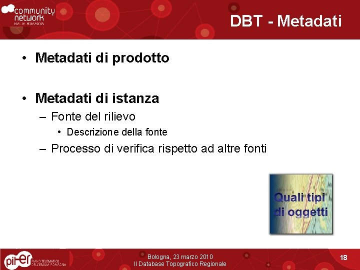 DBT - Metadati • Metadati di prodotto • Metadati di istanza – Fonte del