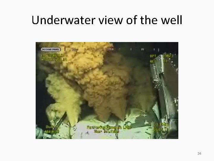 Underwater view of the well 24 
