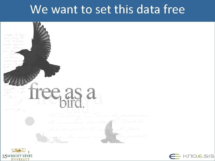 We want to set this data free 35 