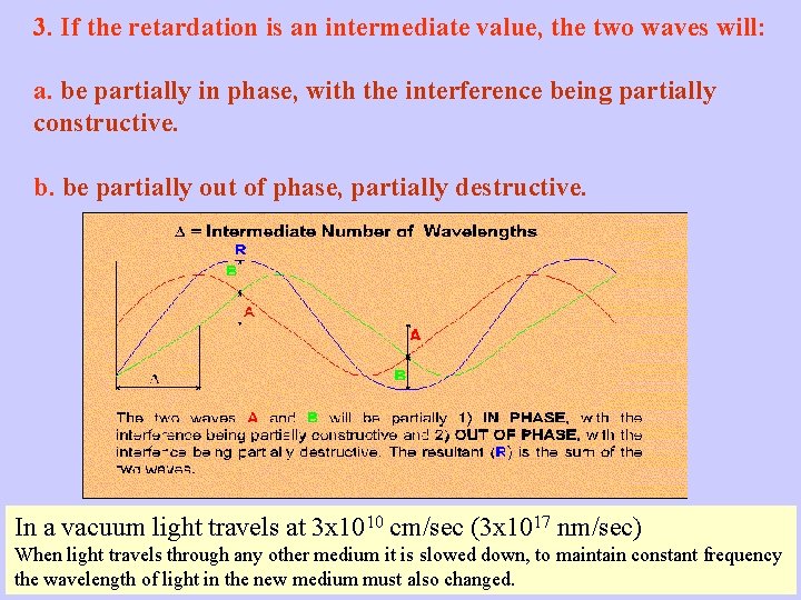 3. If the retardation is an intermediate value, the two waves will: a. be