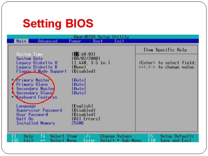 Setting BIOS 