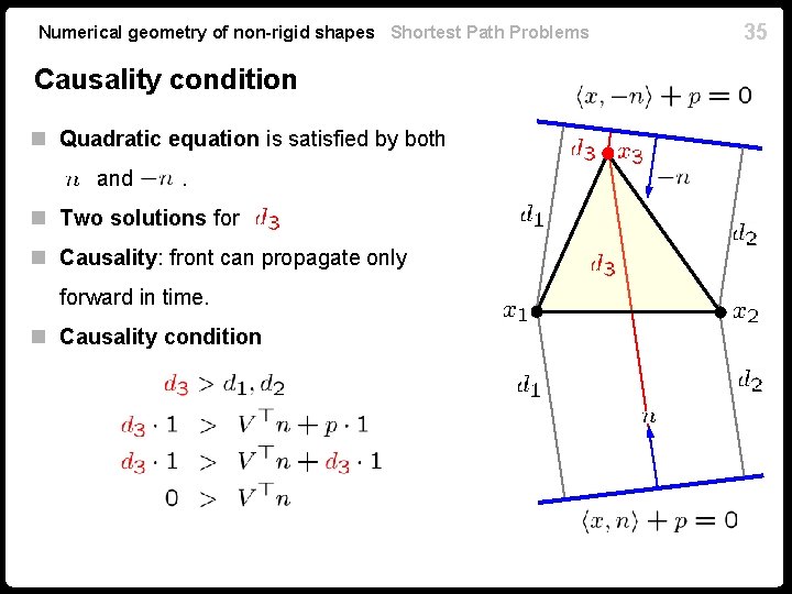 Numerical geometry of non-rigid shapes Shortest Path Problems Causality condition n Quadratic equation is Numerical geometry of non-rigid shapes Shortest Path Problems Causality condition n Quadratic equation is