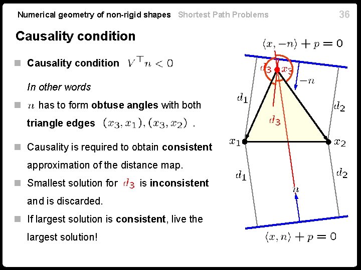 Numerical geometry of non-rigid shapes Shortest Path Problems Causality condition n Causality condition In
