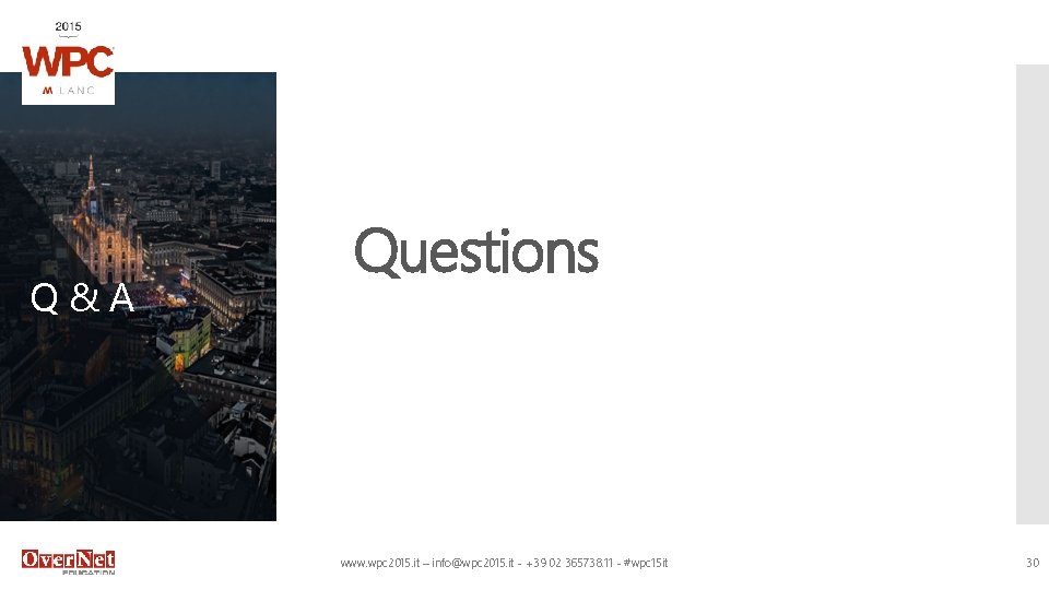 Q&A Questions www. wpc 2015. it – info@wpc 2015. it - +39 02 365738.