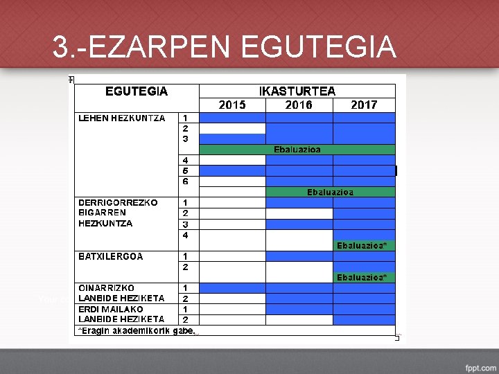 3. -EZARPEN EGUTEGIA 