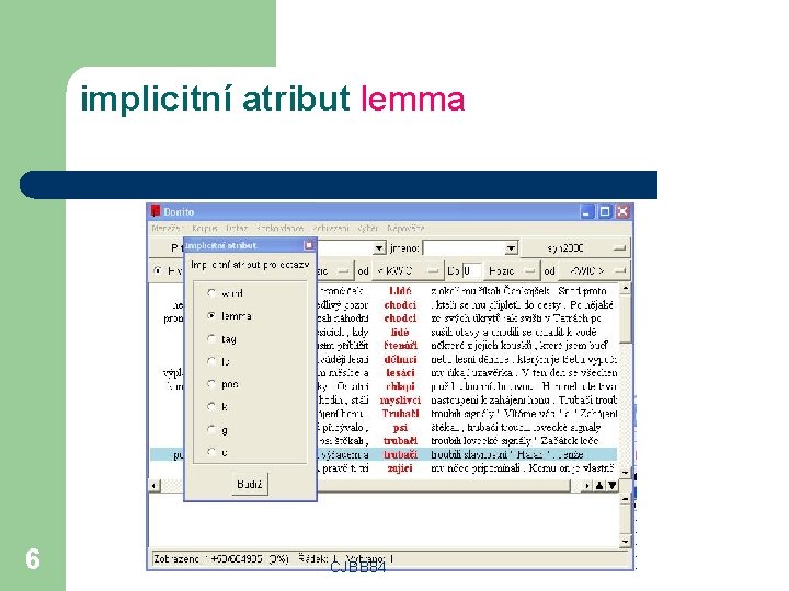 implicitní atribut lemma 6 CJBB 84 